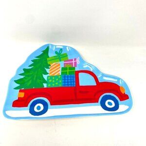 Target Figural Plate Red Truck Christmas Tree Presents Melamine Kids Holiday